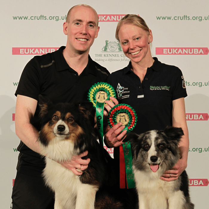 Matthew Goodliffe with Quincy & Natasha Wise with Dizzy - Crufts 2016